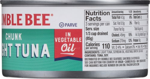 Bumble Bee® Chunk Light Tuna in Vegetable Oil Perspective: back