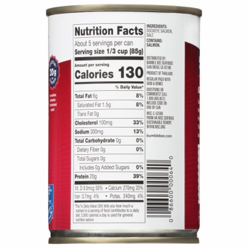 Bumble Bee® Wild Caught Red Salmon Perspective: back
