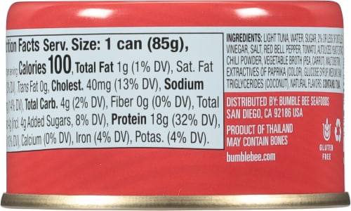 Bumble Bee® Sweet Heat Canned Tuna Perspective: back