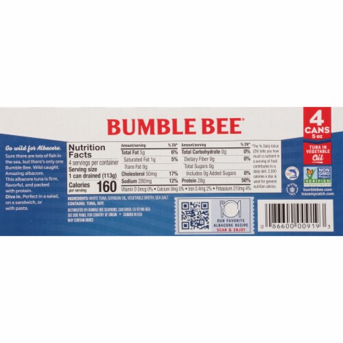 Bumble Bee® Solid White Albacore Tuna 4 Pack Perspective: back