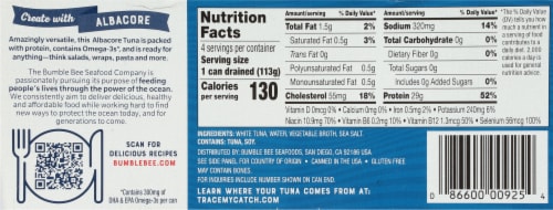 Bumble Bee® Solid White Albacore Tuna in Water Perspective: back