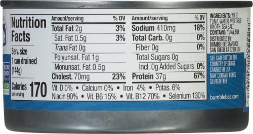 Bumble Bee® Solid White Albacore Tuna in Water Perspective: back