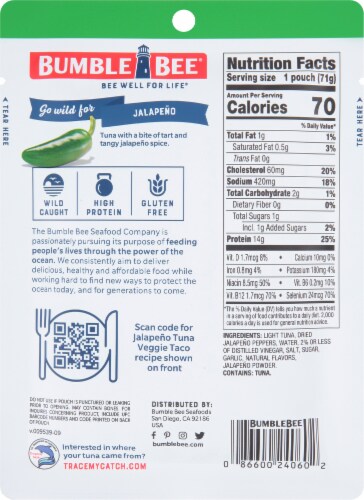 Bumble Bee® Jalapeno Seasoned Wild Caught Tuna Pouch Perspective: back