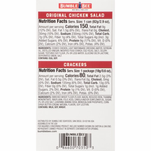 Bumble Bee® Snack On The Run Chicken Salad Kit Perspective: back