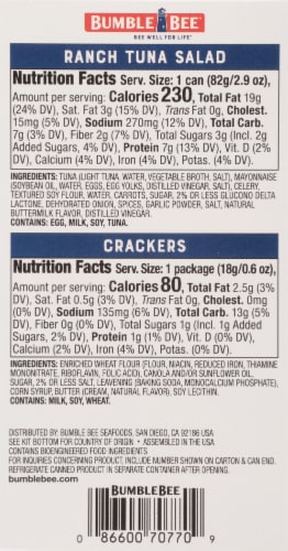 Bumble Bee® Ranch Tuna Salad & Crackers Snack on the Run Tuna Salad Kit Perspective: back
