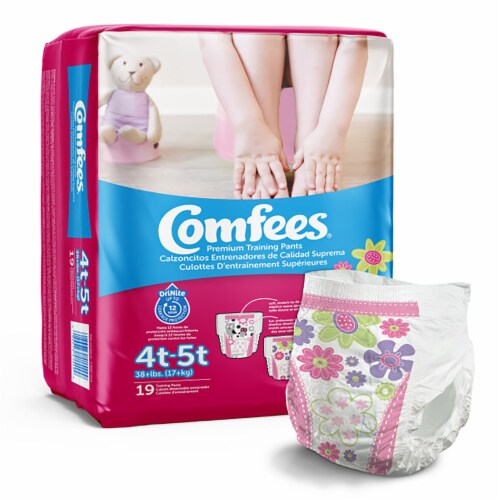 Comfees Toddler Training Pants Size 4T to 5T Over 38 lbs. CMF-G4, 19 Ct Perspective: back