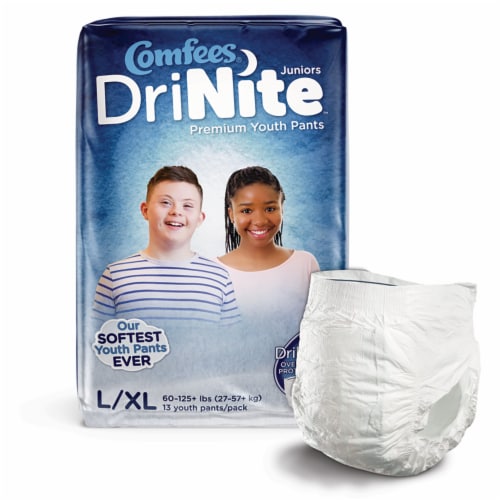 Comfees DriNite Juniors Youth Underwear Large / X-Large 60 to 125 lbs. 20 Ct Perspective: back