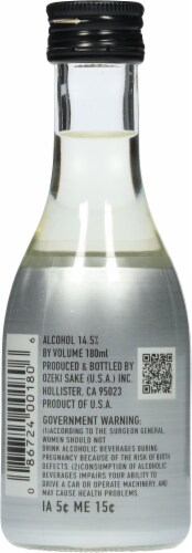 Ozeki Fancy Dry Sake Perspective: back