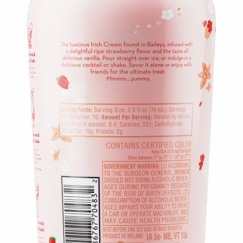 Baileys Strawberries & Cream Liqueur Perspective: back