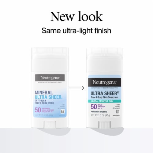 Neutrogena Ultra Sheer SPF 50 Zinc Mineral Sunscreen Stick Perspective: back
