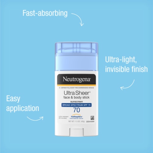 Neutrogena UltraSheer Face and Body Broad Spectrum Sunscreen Stick SPF 70 Perspective: back
