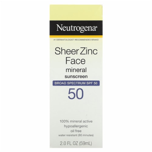 Neutrogena Sheer Zinc Dry-Touch Face SPF 50 Sunscreen Lotion Perspective: back
