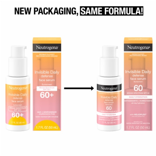 Neutrogena Invisible Daily Defense Sunscreen Face Serum Broad Spectrum SPF 60+ Perspective: back