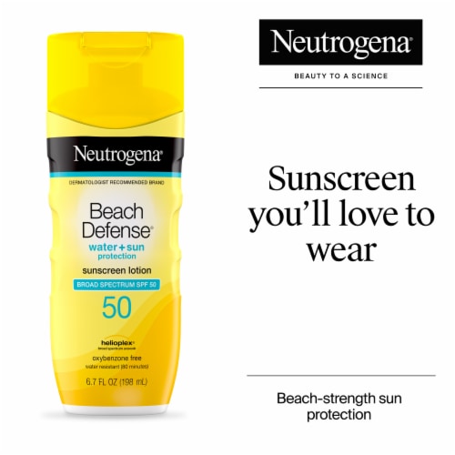Neutrogena Beach Defense Sunscreen Lotion with Broad Spectrum SPF 50 UVA/UVB & Water Resistant Perspective: back