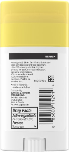 Neutrogena Sheer Zinc Sunscreen Stick SPF 50 Perspective: back