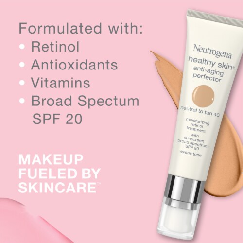 Neutrogena Healthy Skin Anti-Aging Perfector Tinted Facial Moisturizer 30 Light to Neutral Perspective: back