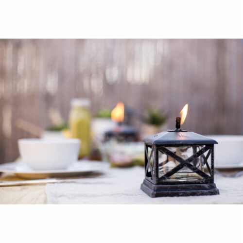 TIKI® Brand 5.5-Inch Petite Lantern Metal Table Torch Black - 2 pack TIKI® Brand 5.5-Inch Petite Lantern Metal Table Torch Black - 2 pack