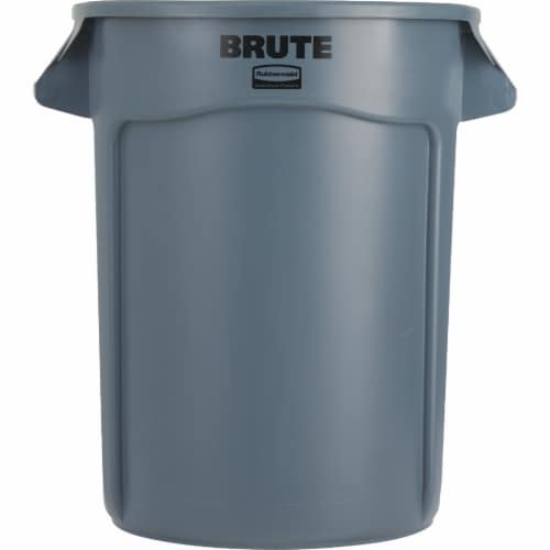 Rubbermaid Plastic Round Brute Container - Gray Perspective: back