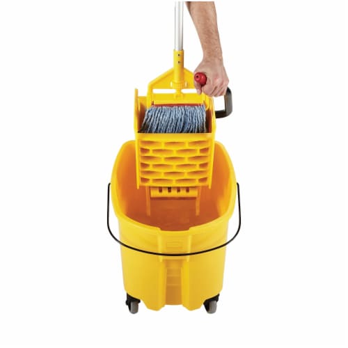 Rubbermaid Commercial Mop Bucket and Wringer,Yellow,8 3/4 gal FG758088YEL Perspective: back