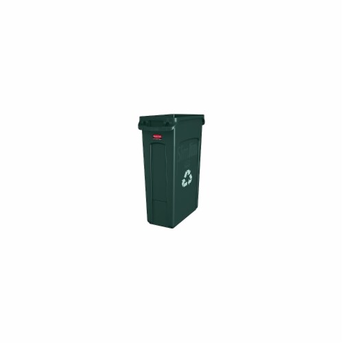 Rubbermaid Slim Jim Recycling Container with Venting Channels  Plastic  23 Gallons Perspective: back