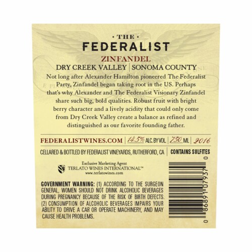 The Federalist Zinfandel Perspective: back