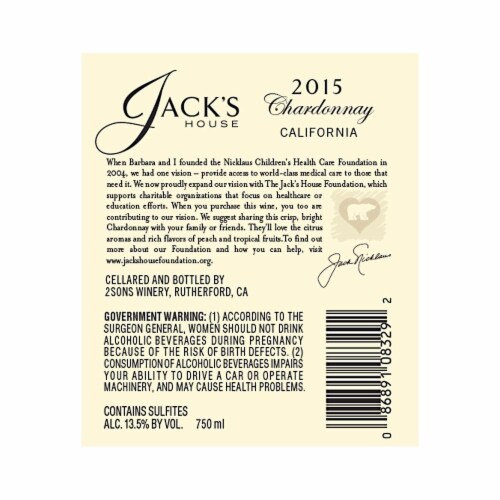 Jack's House Chardonnay Perspective: back