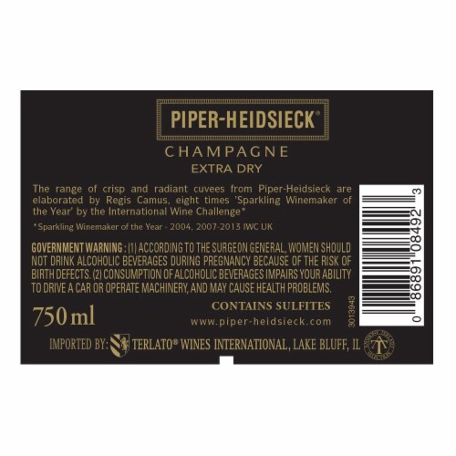 Piper-Heidsieck Extra Dry Champagne Perspective: back