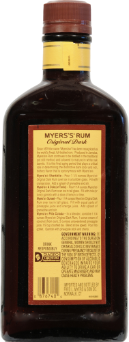 Myers's Dark Rum Perspective: back