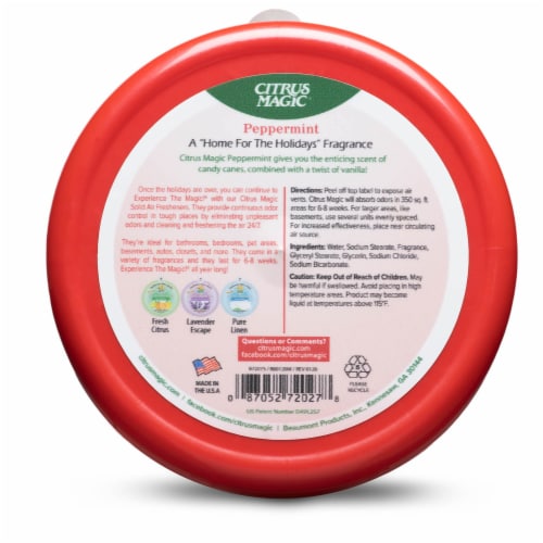 Citrus Magic® Peppermint Solid Air Freshener Perspective: back