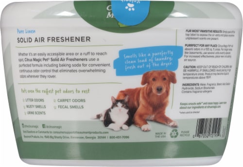 Citrus Magic Pet Solid Air Freshener Pure Linen - 20 oz (566 g) Perspective: back
