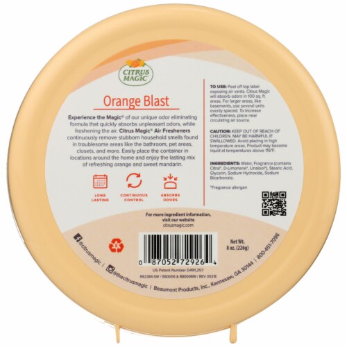 Citrus Magic® Odor Absorbing Solid Air Freshner - Orange Blast Perspective: back