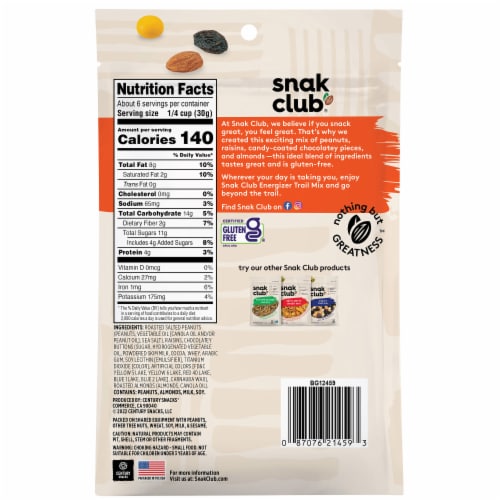 Snak Club® Energizer Trail Mix Perspective: back