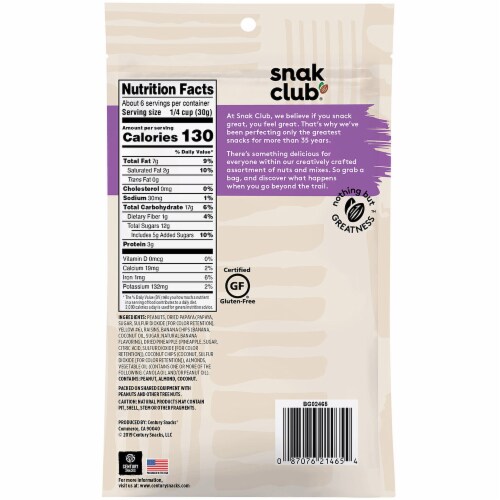 Snak Club® Tropical Trail Mix Perspective: back