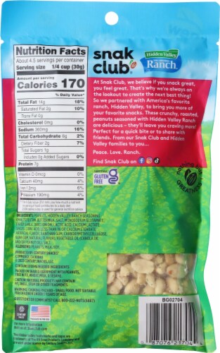 Snak Club® Hidden Valley® Ranch Seasoned Peanuts Perspective: back