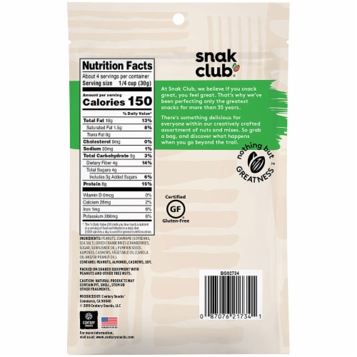 Snak Club Protein Power Snack Mix Perspective: back