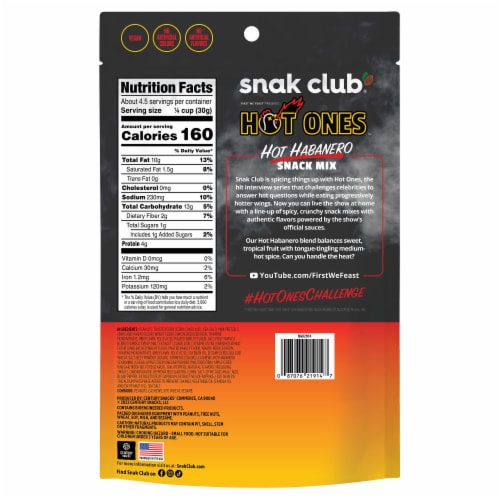 Snak Club® Hot Ones™ Hot Habanero Snack Mix Perspective: back