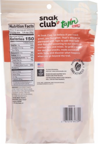 Snak Club Tajin Mild Chili and Lime Crunchy Peanuts Perspective: back