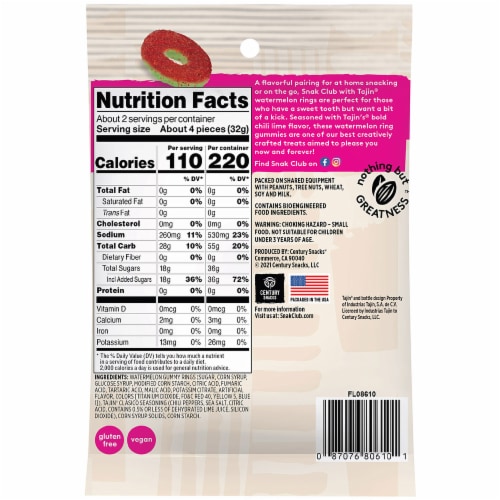 SnakClub® Tajin Watermelon Rings Perspective: back