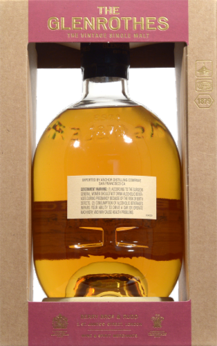 The Glenrothes Vintage Reserve Speyside Single Malt Scotch Whisky Perspective: back