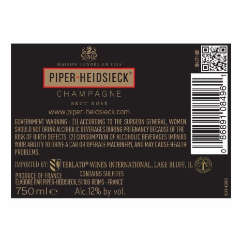 Piper Heidsieck Brut Rose Champagne Perspective: back