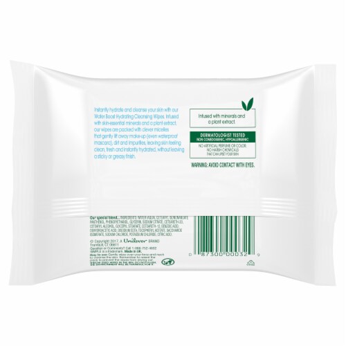 Simple® Water Boost™ Hydrating Cleansing Wipes Perspective: back
