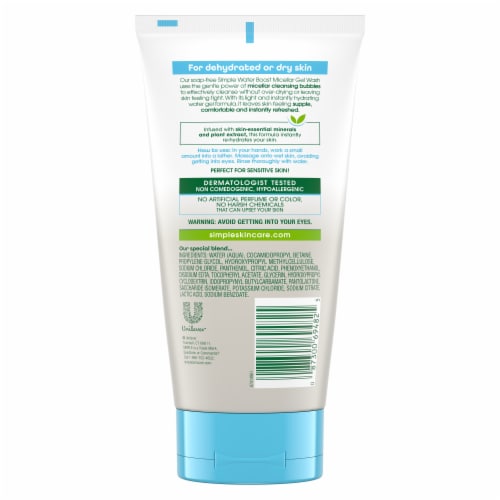 Simple Water Boost Micellar Facial Gel Wash with Minerals Plant