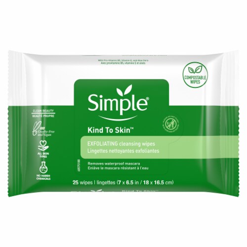 Simple Kind to Skin Kind to Skin Exfoliating Facial Wipes Perspective: back