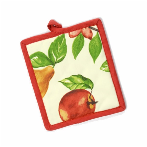 Stephan Roberts 7" x 8" 100% Cotton Pot Holder - Apples Perspective: back