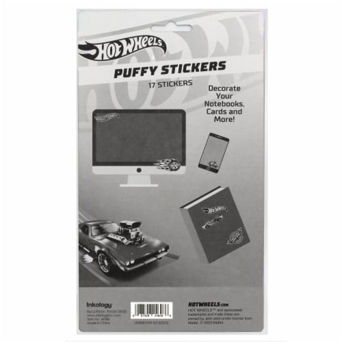 Inkology® Hot Wheels® Puffy Stickers Perspective: back