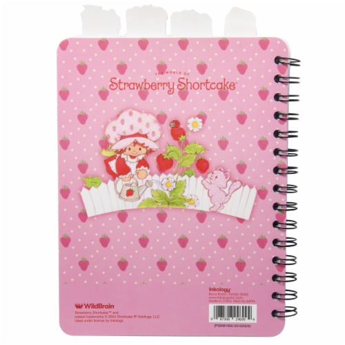 Inkology® Strawberry Shortcake 4 Tab Journel Perspective: back