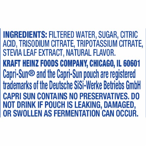 Capri Sun Sport Grape Blast Flavored Water Beverage Pouches Perspective: back