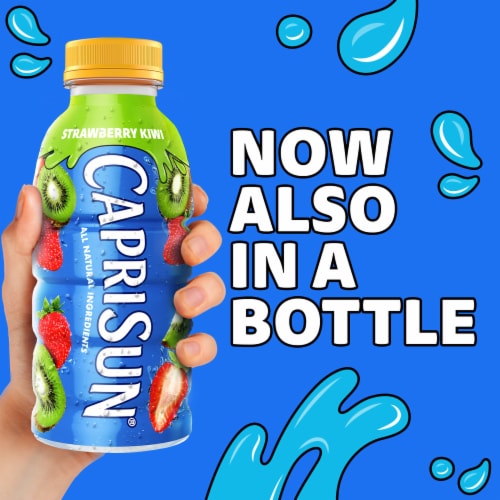 Capri Sun Strawberry Kiwi Flavored Juice Drink Blend, Bottle Perspective: back