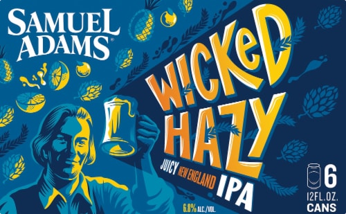 Samuel Adams Wicked Hazy Juicy New England IPA Beer Perspective: back
