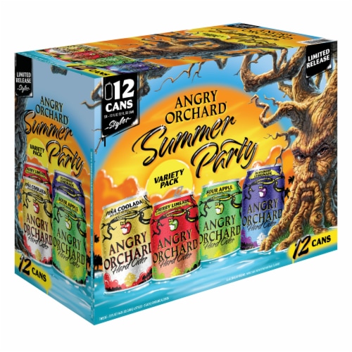 Angry Orchard Hard Cider Summer Party Pack Variety Beer Perspective: back